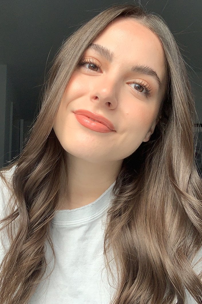 person wearing neutral makeup