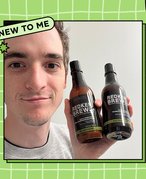 stephen holding the redken brews collection