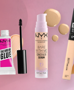 NYX and Maybelline New York concealer products on a shaded background